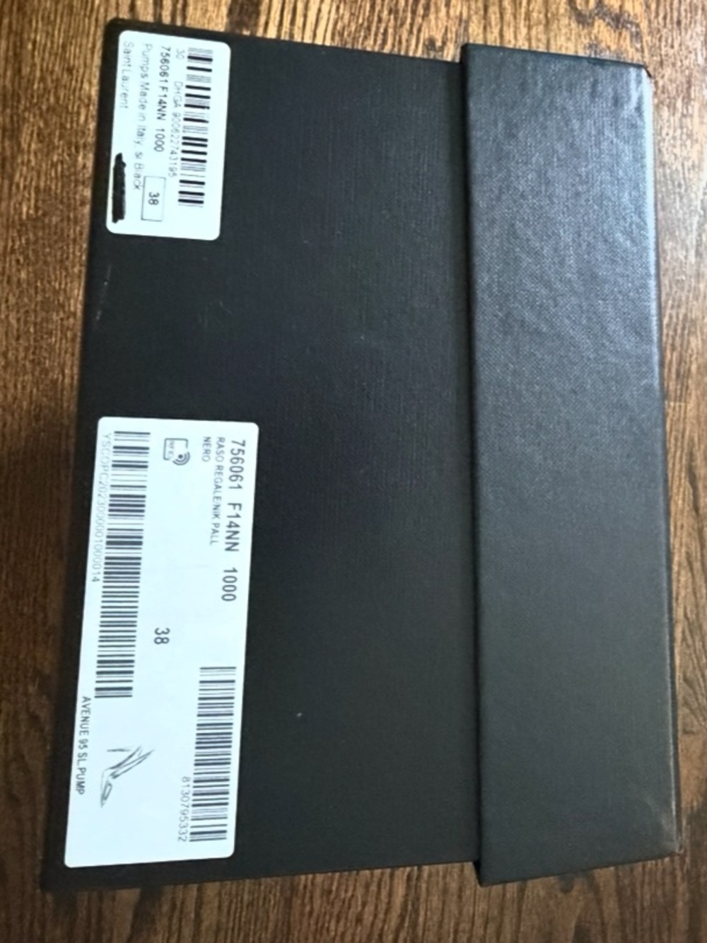 Saint Laurent Black Pointed Slingback Pumps with Silver Trim - Picture 4 of 15